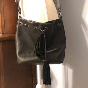 American Eagle Outfitters Bucket Crossbody Purse With Tassels